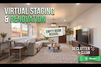 create ai virtual staging, realistic room makeover, and interior rendering