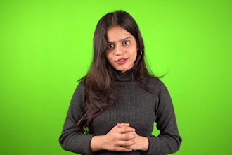 be your indian female ugc spokesperson in green screen