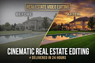 edit cinematic real estate reels, promos and listing videos in 24h