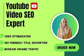 be your youtube video SEO expert and channel growth manager