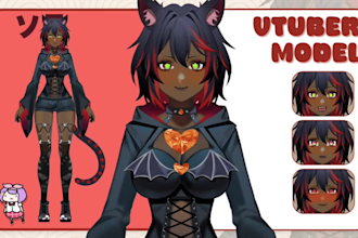 draw and rig live2d model 2d vtuber avatar vtuber rigging anime art commission