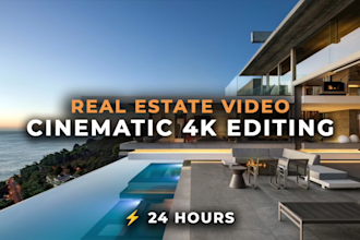 edit cinematic real estate reels, promos and listing videos in 24h