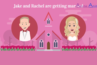 create amazing animated wedding invitation, love story, and proposal video