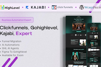 migrate clickfunnels, gohighlevel, kajabi website, funnel, and automation expert