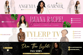 design an attractive youtube banner and logo