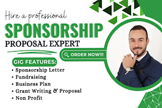 write and design a sponsorship proposal, deck, letter package, or pitch deck
