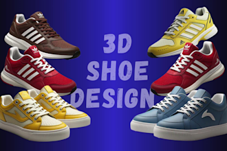 create 3d shoe design, 3d sneaker mockup, footwear, 3d shoe animation on blender