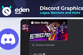 design an animated discord server banner, logo, and full branding kit