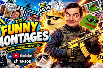do funny gaming video editing for youtube, montage and shorts