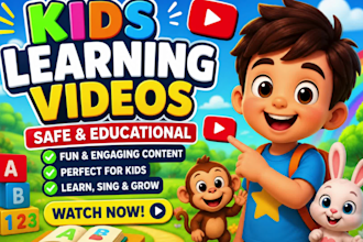 create best kids learning videos for youtube, kids channel