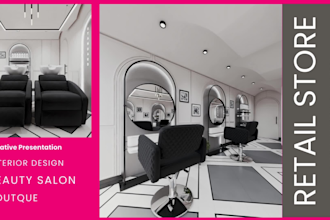 design 3d and rendering retail store, beauty salon, interior shop, storefront