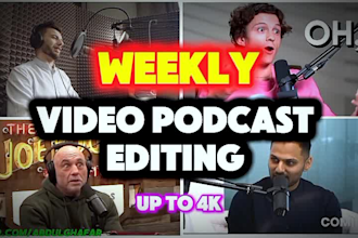 do weekly podcast video editing, edit audio podcast episode, riverside, youtube