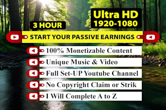 create youtube channel with 3 hour relaxation and meditation music video