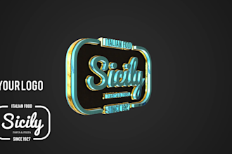 create a 3d metallic 360 spin loop 3d spinning logo