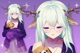 design and rig live2d vtuber model vtuber character in anime style for streaming