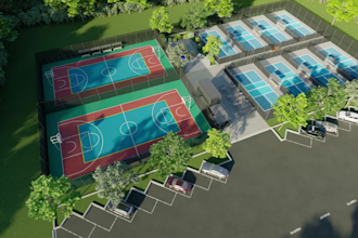 do pickleball, padel court, sport field and gym room
