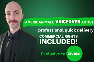 record a natural male voice over in american english, no ai