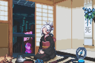 do 2d retro in 8bit, 16bit, 32bit pixel art character looping lofi animated gifs