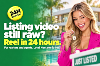 do real estate video editing and reels for realtors and agents
