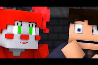 create a 3d minecraft animation with a song clip based on your requirements