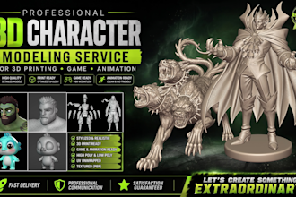 sculpt 3d model and 3d character for 3d printing,game and animation