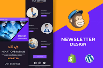 design custom mailchimp newsletter template and email marketing campaign