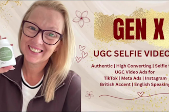 create a female, british ugc ad for mature middle age