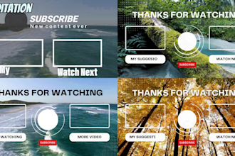 design custom animation youtube outro video