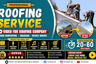 create roofing service promo video ads for roofing companies