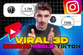 do 3d editing for social media captions and motion graphics