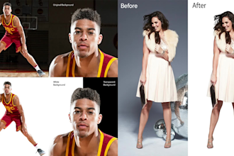 do background removal with shadow and resize and retouch