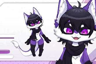create and rig custom furry vtuber live2d avatar fursona chibi mascot pet animal