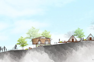 render architectural plan, elevation, section in photoshop