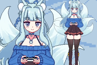 draw, rig cute pixel, live2d vtuber avatar, chibi pixel model pixel art pngtuber