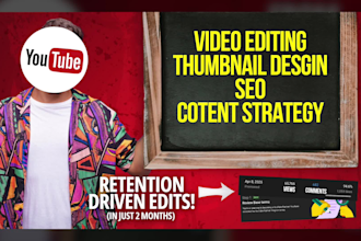 be your youtube channel manager for editing, SEO and thumbnails