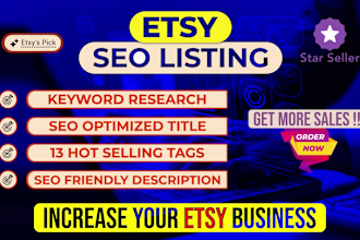 do etsy SEO listing with title tags for etsy promotion and sales