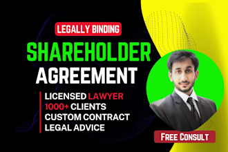 prepare shareholder agreement, investment contract