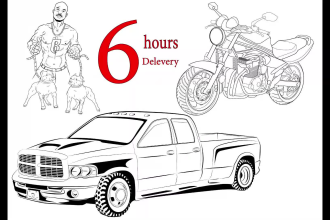 draw line art illustration and vector tracing  from image ,people, vehicle, etc