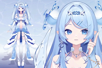create male and  female 2d live2d vtuber models anime design for vtube studio