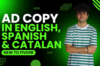 write ad copy to get sales in english, spanish or catalan