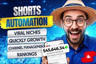 create youtube shorts channel with 50 videos