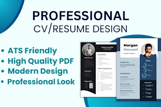 design a professional resume and modern CV template