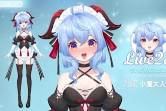 do live2d vtuber model, 2d vtuber model, live2d rigging, 2d vtuber commission
