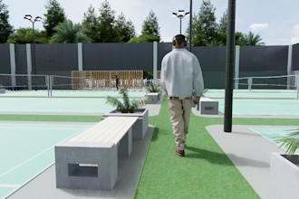 provide 3d sport playground and rendering