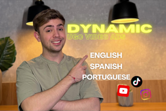 craft male ugc ads tiktok reels youtube shorts in spanish or portuguese