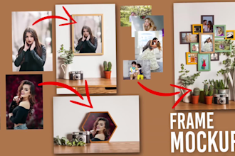 create digital frame mockup for product display and wall art