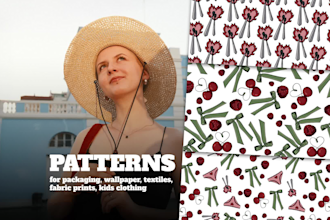 create seamless repeat patterns for textiles, fabric prints, packaging, and wall