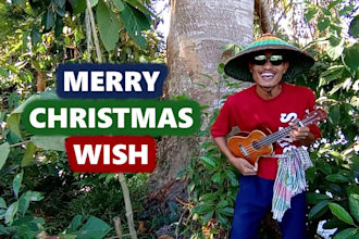 make christmas wishing video with ukulele
