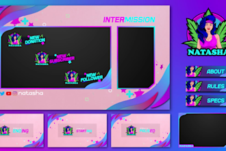 design animated stream overlay screen stinger alerts for twitch facebook youtube