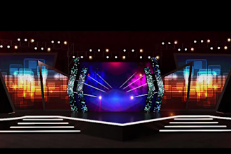 create 3d stage design corporates events